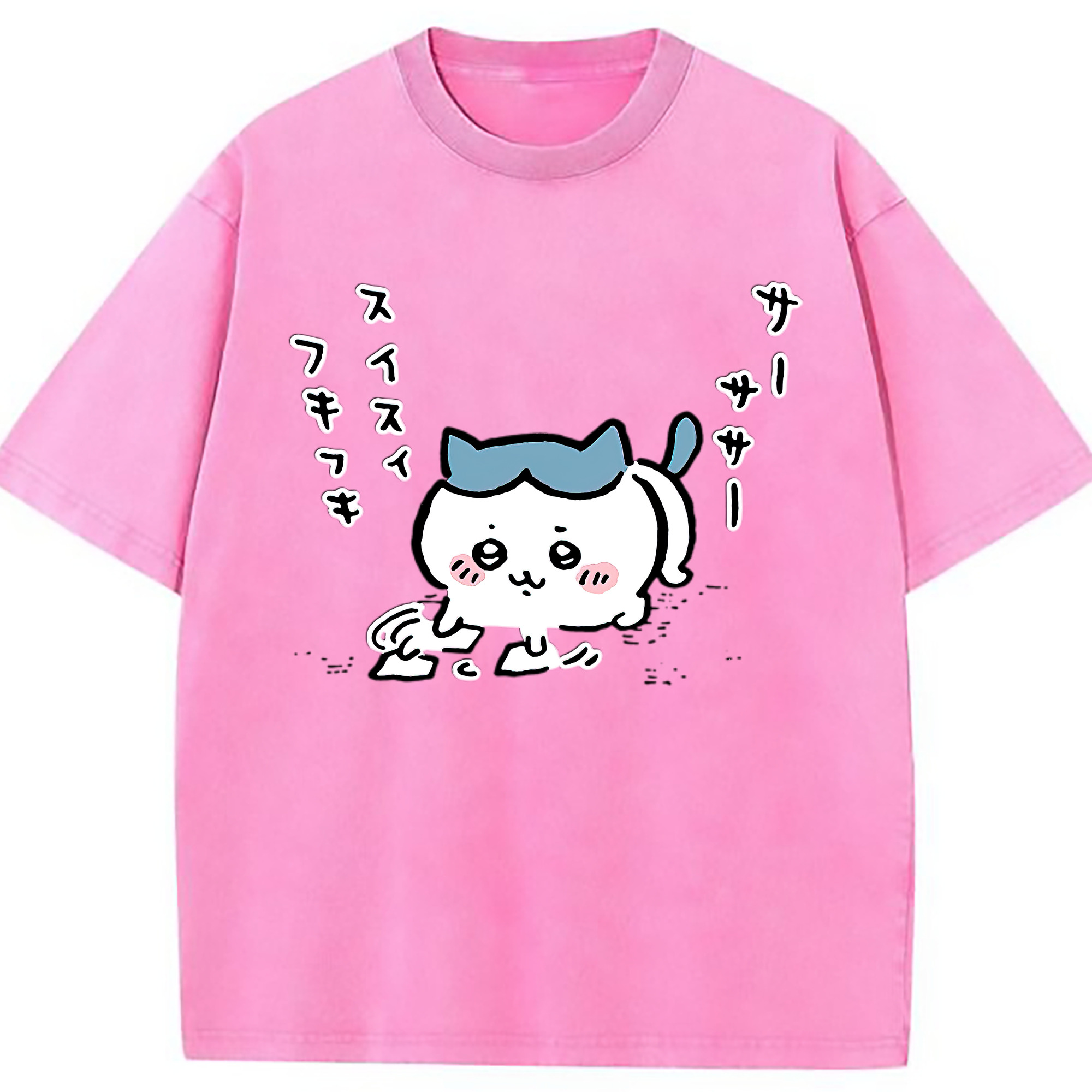 （画像用） ちいかわ ハチワレ Chii-kawa hachiware 綿100% ヴィンテージ風 半袖Tシャツ（フロントプリント）